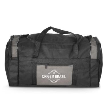 Imagem de Bolsa de Viagem e Academia Média N4 Lona Origem Brasil, Cinza