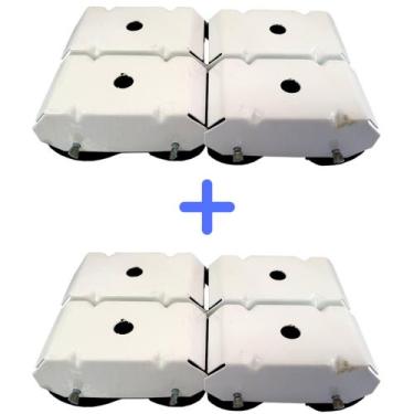 Imagem de Kit 2 Pés de Geladeira Fogão Moveis Sala Hack Rack - Rodízios