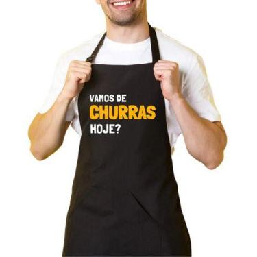 Imagem de Avental Preto De Cozinha Churrasqueiro Vamos De Churras Hoje - Cine Co