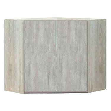 Imagem de Armário Canto Diagonal 2 Portas Legno Crema C/Concreto - LUCIANE MÓVEI