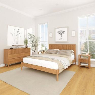 Imagem de Conjunto Cama Queen com 2 Mesas de Cabeceira e Cômoda Oiti Cabecasa MadeiraMadeira Marrom