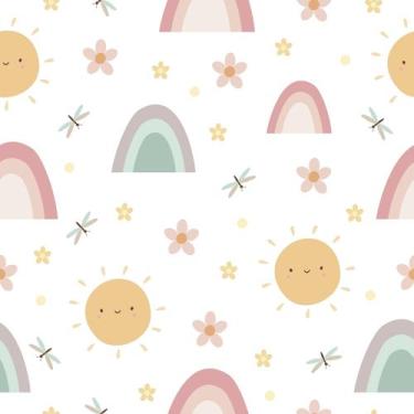 Imagem de Papel De Parede Adesivo Sol Quarto Arco Infantil - Criptonita, 5M