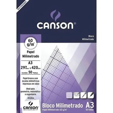 Imagem de Bloco Papel Milimetrado A3 Canson 60g 50 Folhas