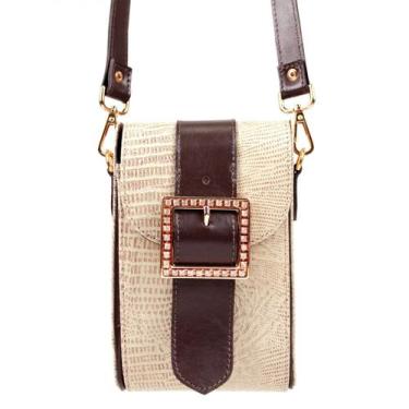 Imagem de Bolsa Transversal Estruturada em Couro Artlux 9052, Bege claro