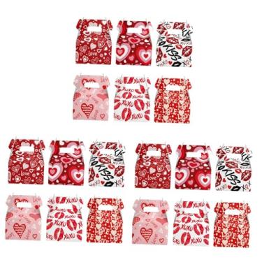 Imagem de Esquirla Caixas de presente para o dia dos namorados, com alça, portátil, pequeno, suporte de embalagem de papel para doces, biscoitos, lembrancinhas de festa, 18 Pcs