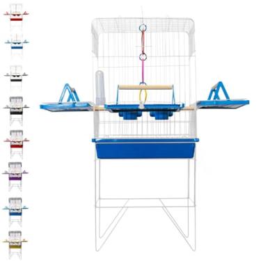 Imagem de Utility Pet & Lar, Gaiola Calopsitas Viveiro Periquito Pássaro Papagaio Cor:Branco/Azul
