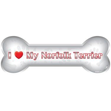 Imagem de iLeesh Ímã para carro i Love My Norkfolk Bone Cromo refletivo