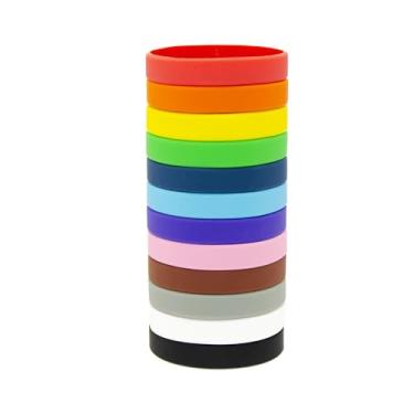 Imagem de BRANDWINLITE Atacado 6 peças/pacote ou 12 unidades/pacote pulseiras de borracha de silicone cor em branco para homens, mulheres e adolescentes para lembrancinhas de festa, eventos, esportes, sala de