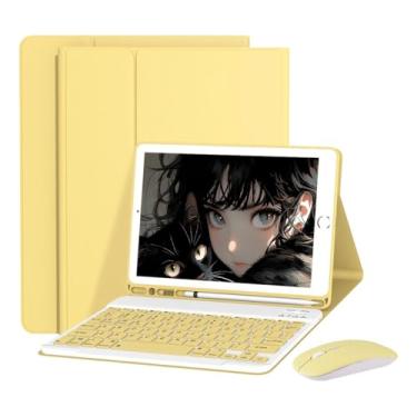 Imagem de Capa, Teclado Bluetooth E Mouse Para 2021/2022 ipad Pro 12.9 Polegadas (amarelo)