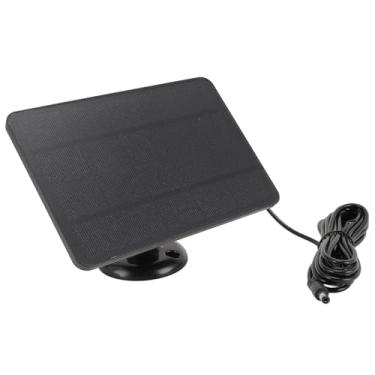 Imagem de Painel Solar para Câmera de Segurança 4W Monocristalino para Câmera Campainha Com Suporte Ajustável, Carregador de Painel Solar Externo Compatível Com Monitor (Preto)