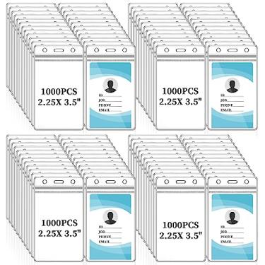 Imagem de Colarr 1000 porta-crachás de identificação, transparente, plástico, grosso, cartão de identificação, crachá, à prova d'água, capa de crachá de PVC para estudantes, enfermeiros, escritório, escola (12