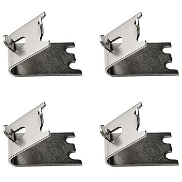 Imagem de 4 peças de clipe de prateleira de freezer, clipe de prateleira de geladeira, freezer, suporte de prateleira de aço inoxidável, gancho de prateleira de congelador, suporte de prateleira de