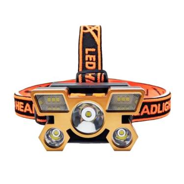 Imagem de Lanterna De Cabeça LED Longo Alcance Recarregável USB Camping Dourado (STO2517)