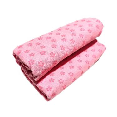 Imagem de Dynwave Tapete de toalha para exercícios de Pilates com material absorvente, Rosa