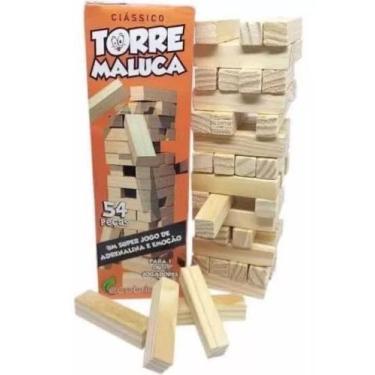 Imagem de Jogo Torre Maluca da madeira 54 peças (caiu perdeu) (torremoto) - Ecob