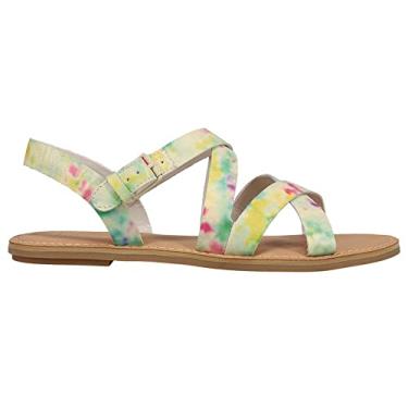 Imagem de TOMS Sandália lisa feminina Sicily, Couro em relevo multitie dye, 9