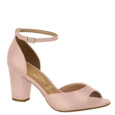 Imagem de Sandália Feminina Salto Médio Grosso Festa Vizzano 6262.406, Rosa peli
