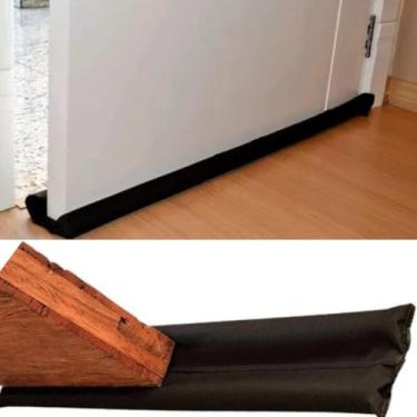 Imagem de Protetor Veda Porta Duplo Contra Bichos e Insetos Impermeável Redução de Poeira Vento e Ruído Sua Casa Com Mais Conforto e Proteção Preto 80Cm COMPRAS NETS