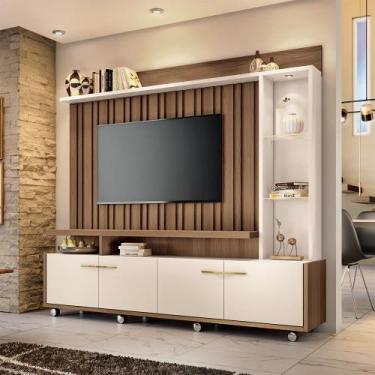 Imagem de Home Theater Decorativo Perseu TV até 60" com LED Castanho/Off White G