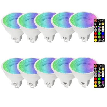 Imagem de FTL Lâmpada Led Mr16 Que Muda De Cor Com Controle Remoto, Lâmpadas Coloridas Reguláveis Rgb De 12 V 5 W = 40 W, 30 Cores, 2700 K-6000 K, Temporizador, Lâmpadas De Paisagem Gu5.3 Para Iluminação Embu