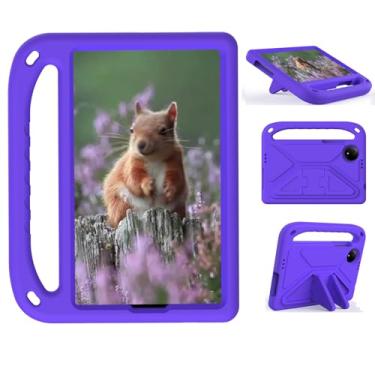 Imagem de Sfulatdc Capa para tablet adequada para crianças, com alça e suporte, leve, à prova de choque, compatível com Xiaomi Redmi Pad SE 8.7, roxa