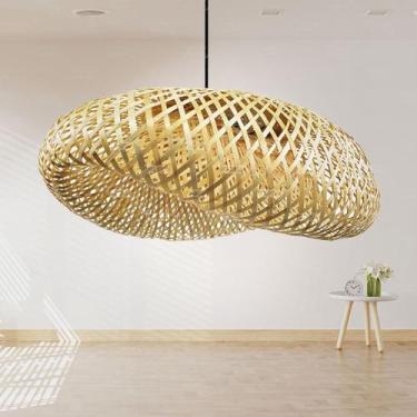 Imagem de Luminária de Teto Lustre Pendente Bambu Fundamentum Honolulu 50 Rústic