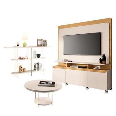 Imagem de Estante Home Theater Quantum Off White Cinamomo e Aparador Infinity e 