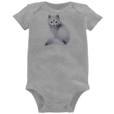 Imagem de Body Bebê Raposa Arte - Foca na Moda, Cinza, M