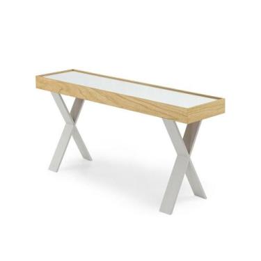 Imagem de Aparador Sorotov Base Branca Tampo Espelhado 160cm - 77071 - Sun House