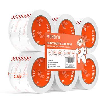 Imagem de MUNBYN Fita De Embalagem, Fita De Remessa Resistente Com Total De 540 Jardas, 2,7 Mil, 2,83 Polegadas * 90 Jardas (Por Rolo), Ótima Para Remessa, Embalagem, Mudança, Correspondência, Armazenamento D