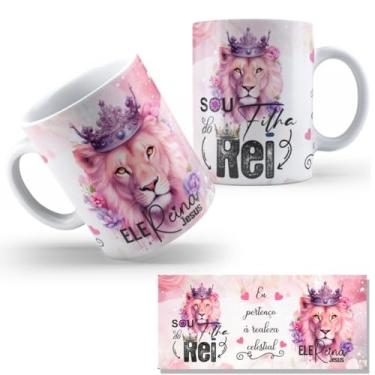 Imagem de Caneca Personaliza Leão De Judá Ele Vive P/Jesus Evangélico (SOU FILHA DO REI)