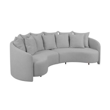 Imagem de Sofá 4 Lugares Amêndoa Linho Gelo 288 cm - Modern