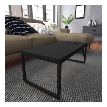 Imagem de Mesa Centro Sala Pés ferro Tampo MDF Amadeirado Carmin - Carmin Moveis