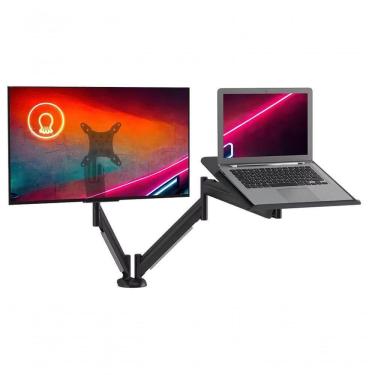 Imagem de Suporte De Mesa Para Monitor Até 26 E Notebook Até 16 Articulado Octoo Clipway-n1 Titanium