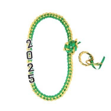 Imagem de hhdatc Colar de formatura Leis 2025 com fita de graduação Lei para graduação Leis Class of 2025 formatura para estudantes presentes de festa (verde amarelo), Poliéster