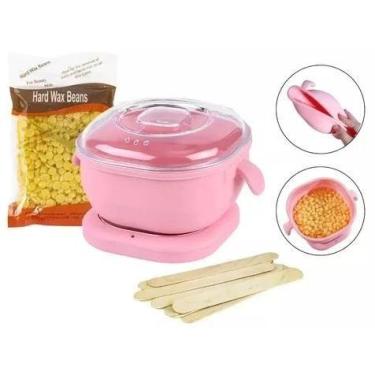 Imagem de Mini Panela de Silicone Quente com Tampa Depilação + 100g Grão Cera + 