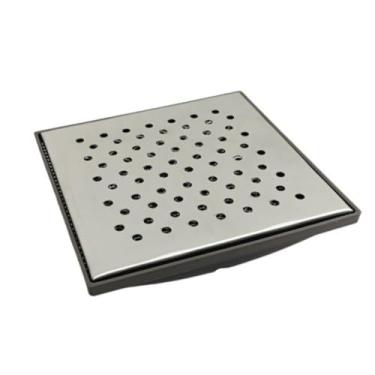 Imagem de Ralo Inox 20x20 com Coletor Marrom e Tela - Modelo Gelha Bolinha