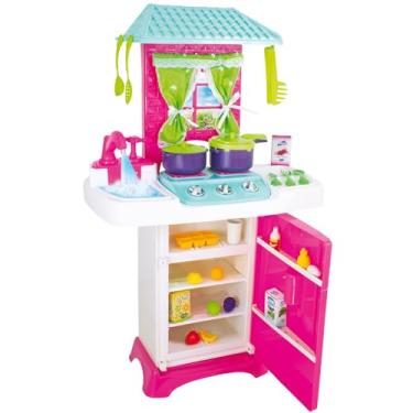 Imagem de Cozinha Infantil Menina Completa Fogão Grande 74cm C/Geladeira