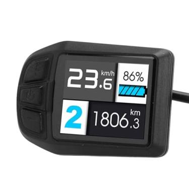 Imagem de Painel de Controle do Medidor de Bicicleta Elétrica, Botões de Chave de Exibição TFT Nível de Bateria de Luz IP64 Impermeável, Acessórios ABS, Scooter Elétrico Leve Compacto,