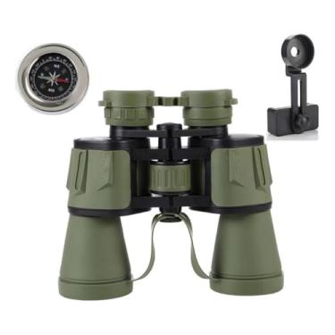 Imagem de Binoculo Com Suporte 20x50 De Longo Alcance 10km Profissional Potente, Verde ou Preto, Com Bolsa Para Transporte e Bússola (Verde)