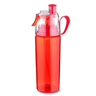 Imagem de 2 Garrafas de Agua 600ml Squeze de Plástico com Borrifador - On