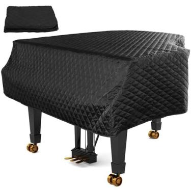 Imagem de 5JJJLOOOPP Capa de piano de cauda, capa completa para piano à prova de poeira e à prova d'água, capa de nylon macio e algodão, capa protetora de piano para a maioria dos pianos de cauda padrão (A 1,80