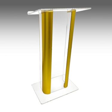 Imagem de WUHUQN Suporte de pódio de acrílico, púlpito de pódio moderno, púlpito de igreja transparente, pódios de apresentação profissional para igrejas, sala de aula, concertos, discursos, casamentos