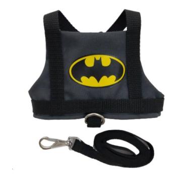Imagem de Coleira Peitoral Pet para Cachorro Batman Tam: P - Duda Vest