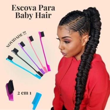 Imagem de Escova Com Pente Especial Para Baby Hair 2 Em 1 - oem, Rosa