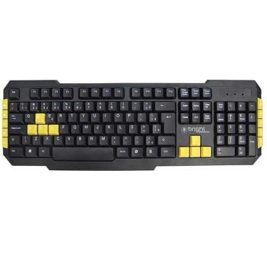 Imagem de Teclado Gamer Usb Bright Multimidia  Abnt 2 Yellow Luxx