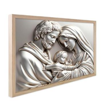 Imagem de Quadro Decorativo Religiosos Santa Ceia Jesus Fé Sagrada Família com M