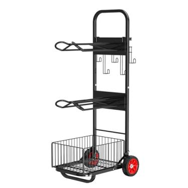 Imagem de Sela de rodinhas com roda para cavalo, carrinho de equipamento de cavalo resistente, carrinho dobrável com suporte de sela para armazenamento e organização de suprimentos de transporte