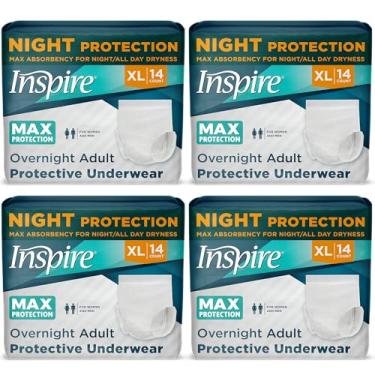 Imagem de Inspire Fraldas para adultos mulheres ou homens – Absorção máxima | Nossa roupa íntima mais absorvente e seca para incontinência para mulheres ou homens | Fraldas à prova de vazamento durante a noite