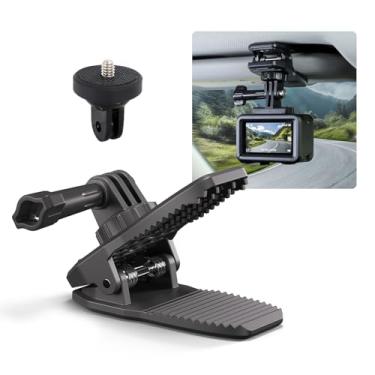 Imagem de CAPART Suporte magnético para câmera de viseira solar de carro para DJI OSMO Action 5 Pro 4 3 Pocket 3 2, GoPro 12 11 10 9, Insta360 X4 X3 X2 GO 3 3S ACE, câmera de ação Sunvisor braçadeira de mochila